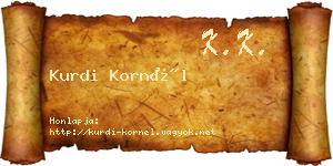 Kurdi Kornél névjegykártya